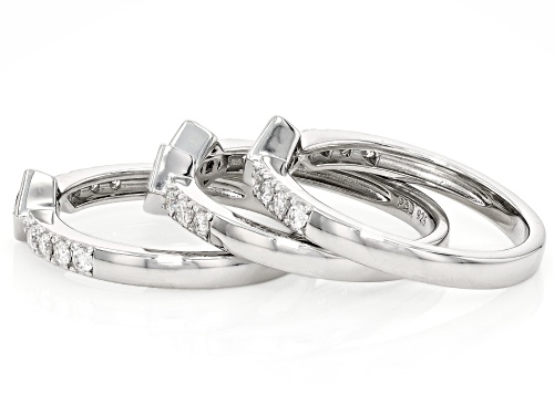 MOISSANITE FIRE® 2.66CTW DEW PRINCESS CUT AND ROUND BRILLIANT PLATINEVE® SET 3 RINGS - Size 5