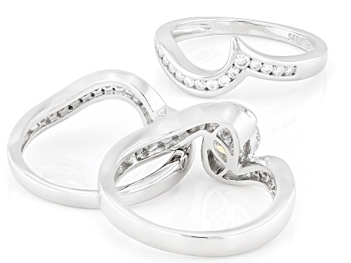 MOISSANITE FIRE® 1.94CTW DEW ROUND BRILLIANT PLATINEVE® RING WITH TWO BANDS - Size 9