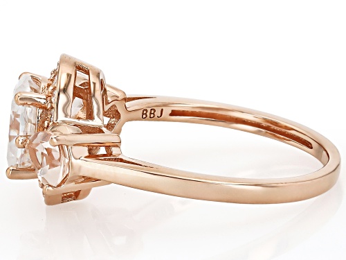 MOISSANITE FIRE® 1.64CTW DEW AND MORGANITE 14K ROSE GOLD OVER SILVER RING - Size 10