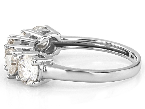 MOISSANITE FIRE® 2.18CTW DEW ROUND AND HEART SHAPE PLATINEVE® RING - Size 8