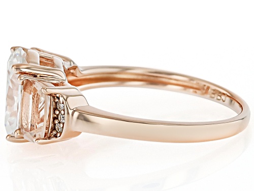 MOISSANITE FIRE® 2.00CTW DEW AND MORGANITE 14K ROSE GOLD OVER SILVER RING - Size 7