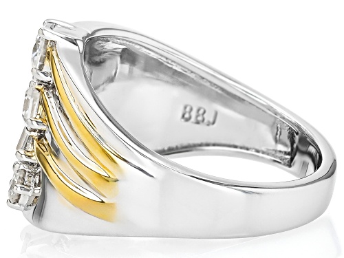 MOISSANITE FIRE® 1.27CTW DEW PLATINEVE® AND 14K YELLOW GOLD OVER PLATINEVE RING - Size 5