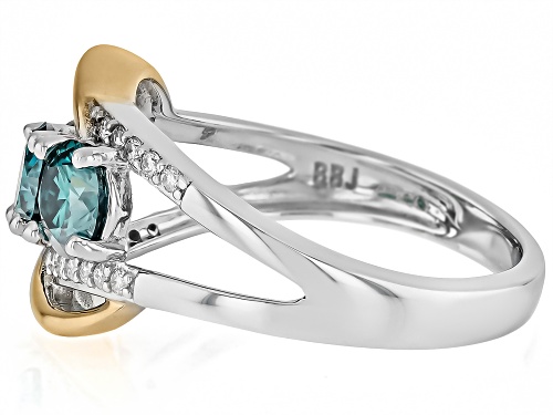 MOISSANITE FIRE® AND GREEN MOISSANITE 1.72CTW DEW PLATINEVE® TONE RING - Size 8