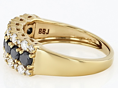 MOISSANITE FIRE® AND BLACK MOISSANITE 1.20CTW DEW 14K YELLOW GOLD OVER SILVER RING - Size 6