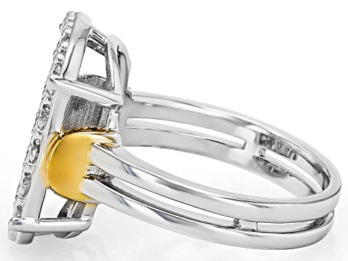 MOISSANITE FIRE® 1.98CTW DEW ROUND BRILLIANT PLATINEVE® TWO TONE RING - Size 5