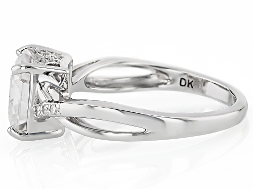 MOISSANITE FIRE® 3.12CTW DEW ASSCHER CUT AND ROUND BRILLIANT PLATINEVE® RING - Size 8