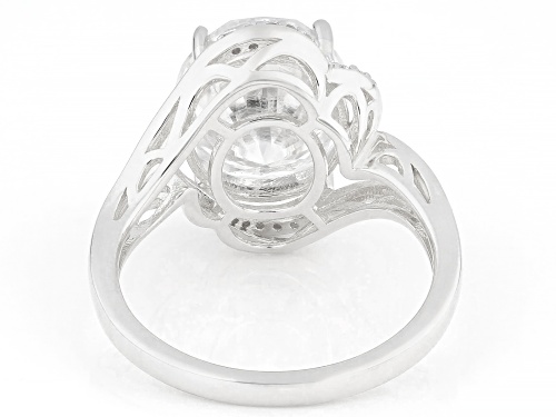MOISSANITE FIRE® 6.06CTW DEW OVAL AND ROUND PLATINEVE® RING - Size 9