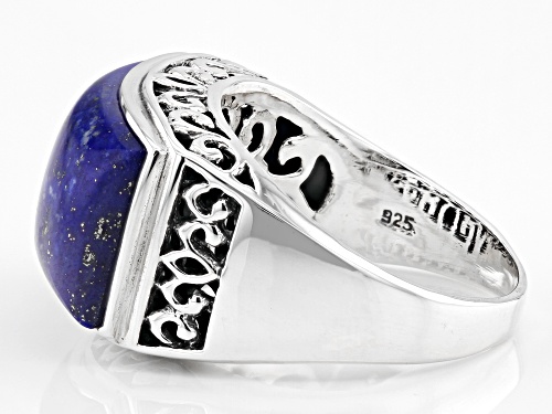 19x11mm Lapis Lazuli Sterling Silver Men's Ring - Size 10