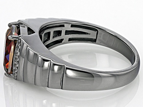 3.14ctw Cosmopolitan Beyond™ Topaz & White Zircon, Black Rhodium Over Silver Men's Ring - Size 12