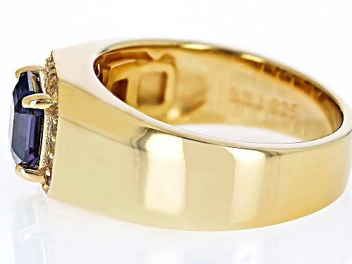 2.40ct Purple Strontium Titanate, 0.15ctw White Zircon 18k Yellow Gold Over Sterling Silver Ring - Size 12