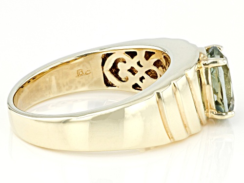 2.13ct Oval Prasiolite 18k Yellow Gold Over Sterling Silver Men's Ring - Size 12