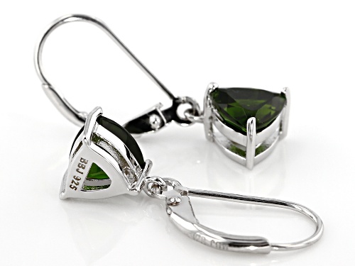 2.28ctw Trillion Russian Chrome Diopside Sterling Silver Dangle Earrings
