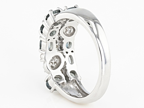 1.39ctw Platinum color Spinel With .23ctw Round White Zircon Rhodium Over Silver Band Ring - Size 7
