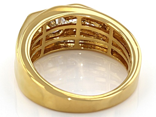 MOISSANITE FIRE(R) .66CTW DEW ROUND 14K YELLOW GOLD OVER SILVER MENS RING - Size 9