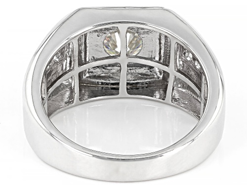 MOISSANITE FIRE(R) 2.14CTW DEW ROUND  PLATINEVE(R) MENS RING - Size 11