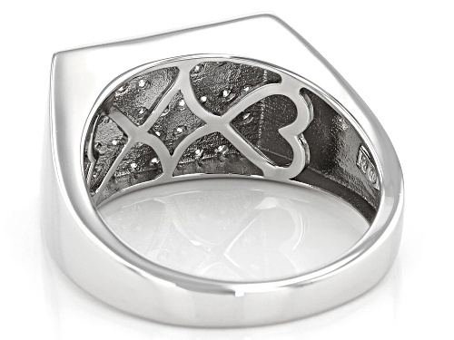 MOISSANITE FIRE(R) .80CTW DEW ROUND PLATINEVE(R) MENS FLAG RING - Size 10