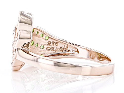 Máiréad Nesbitt™ 0.28ctw Chrome Diopside 18K Rose Gold Over Silver Feather Ring - Size 7