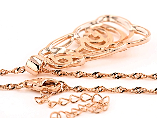 Máiréad Nesbitt™ 18K Rose Gold Over Silver Floral Design Pendant With 18