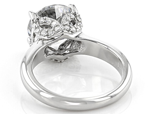 MOISSANITE FIRE(R) 3.92CTW DEW ROUND PLATINEVE(R) RING - Size 8