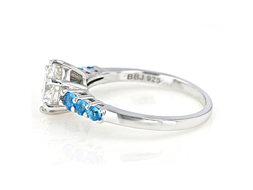 MOISSANITE FIRE(R) 1.20CTW DEW AND NEON APATITE PLATINEVE(R) RING - Size 6