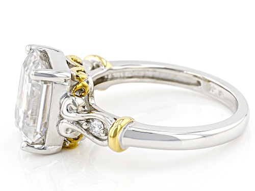 MOISSANITE FIRE(R) 3.61CTW DEW PLATINEVE(R) AND 14K YELLOW GOLD ACCENT OVER PLATINEVE RING - Size 7