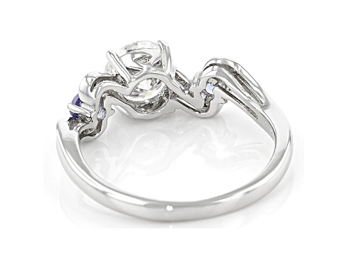 MOISSANITE FIRE(R) 1.20CTW DEW AND TANZANITE PLATINEVE(R) RING - Size 10
