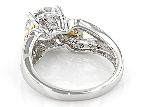 MOISSANITE FIRE(R) 2.86CTW DEW PLATINEVE(R) & 14K YELLOW GOLD OVER PLATINEVE RING - Size 8