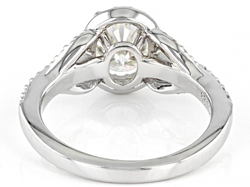 MOISSANITE FIRE(R) 1.96CTW DEW OVAL AND ROUND PLATINEVE(R) RING - Size 6