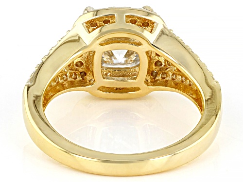 MOISSANITE FIRE(R) 2.84CTW DEW AND YELLOW DIAMOND 14K YELLOW GOLD OVER SILVER RING - Size 8
