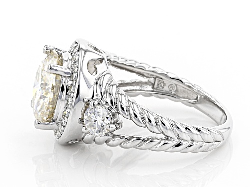 MOISSANITE FIRE(R) 4.28CTW DEW ROUND PLATINEVE(R) RING - Size 6