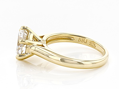 MOISSANITE FIRE(R) 3.08CT DEW ROUND INFERNO CUT(TM) 14K YELLOW GOLD OVER STERLING SILVER RING - Size 7