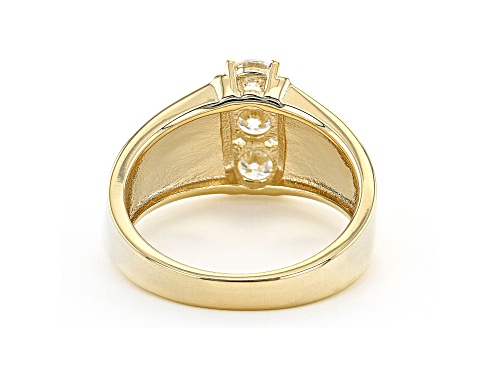 MOISSANITE FIRE(R) .69CTW DEW ROUND 14K YELLOW GOLD OVER STERLING SILVER RING - Size 9