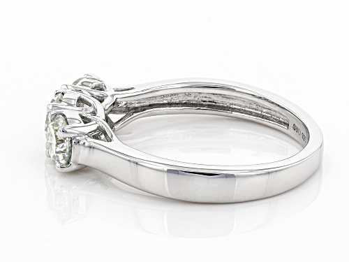 MOISSANITE FIRE® .99CTW DEW ROUND THREE STONE PLATINEVE® RING - Size 11