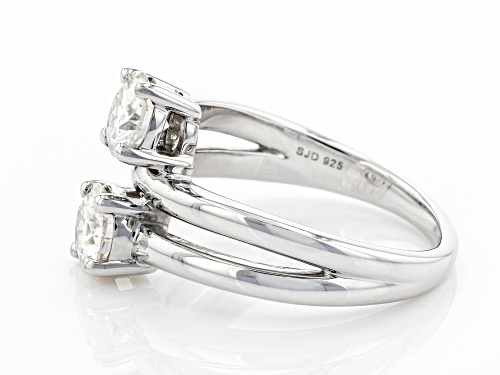 MOISSANITE FIRE® 1.20CTW DEW ROUND TWO STONE PLATINEVE® RING - Size 6
