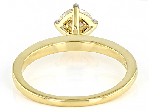 MOISSANITE FIRE® CANDLELIGHT .80CT DEW ROUND 14K YELLOW GOLD OVER STERLING SILVER SOLITAIRE RING - Size 9