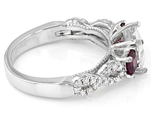 MOISSANITE FIRE(R) 1.50CTW DEW AND GRAPE COLOR GARNET PLATINEVE(R) RING - Size 11