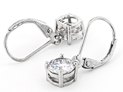 MOISSANITE(R) 4.00CTW DEW ROUND PLATINEVE(R)  SET OF 2 EARRINGS 2.00CTW EACH