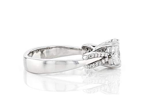 MOISSANITE FIRE(R) 1.70CTW DEW OVAL AND ROUND PLATINEVE(R) RING - Size 9