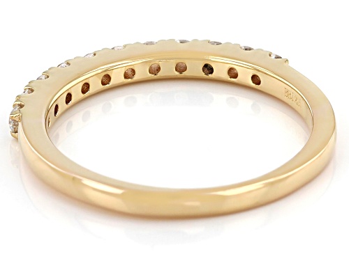 MOISSANITE FIRE(R) .33CTW DEW ROUND 14K YELLOW GOLD OVER SILVER BAND - Size 6