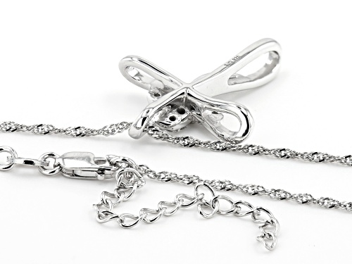 MOISSANITE FIRE(R) .31CTW DEW ROUND PLATINEVE(R) CROSS PENDANT & SINGAPORE CHAIN