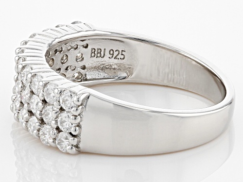 MOISSANITE FIRE(R) .99CTW DEW ROUND PLATINEVE(R) RING - Size 7