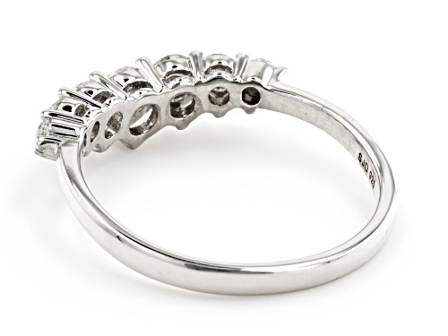 MOISSANITE FIRE(R) .54CTW DEW ROUND PLATINEVE(R) CHEVRON RING - Size 7