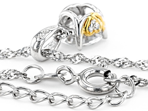 MOISSANITE FIRE(R) 1.26CTW DEW ROUND PLATINEVE(R) TWO TONE PENDANT & CHAIN