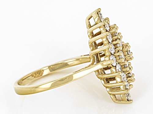 MOISSANITE FIRE(R) 1.42CTW DEW ROUND 14K YELLOW GOLD OVER SILVER RING - Size 6