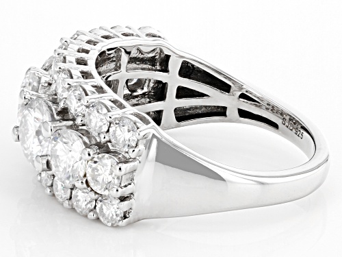 MOISSANITE FIRE(R) 3.36CTW DEW ROUND  PLATINEVE(R) RING - Size 6