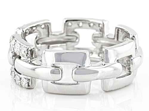 MOISSANITE FIRE(R) .72CTW DEW ROUND PLATINEVE(R) RING - Size 6