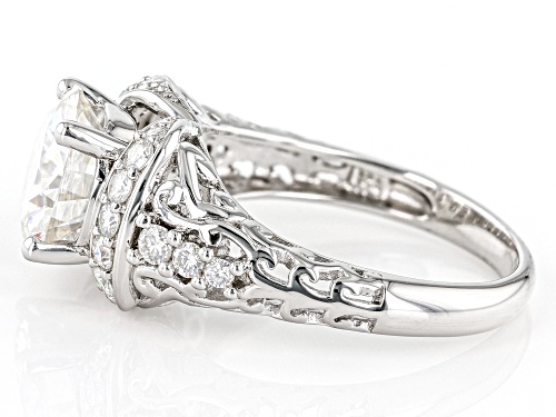 MOISSANITE FIRE(R) 3.20CTW DEW ROUND PLATINEVE(R) RING - Size 7