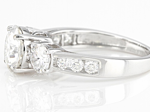 MOISSANITE FIRE(R) 3.16CTW DEW ROUND  PLATINEVE(R) RING - Size 7