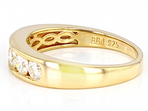 MOISSANITE FIRE(R) .80CTW DEW ROUND 14K YELLOW GOLD OVER SILVER RING - Size 6