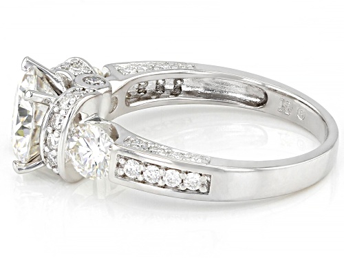 MOISSANITE FIRE(R) 3.34CTW DEW ROUND PLATINEVE(R) RING - Size 8